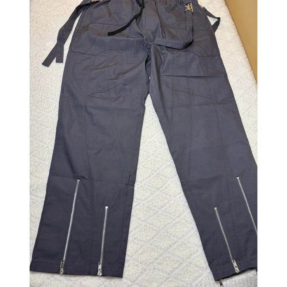 New Sui Generis Designer Grunge Streetwear Zippers Clips Windbreaker Pants Large
